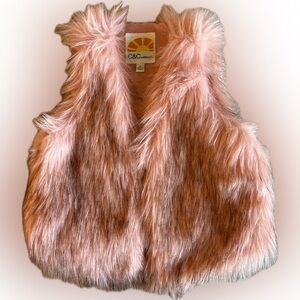 C&C California Pink Faux Fur Vest